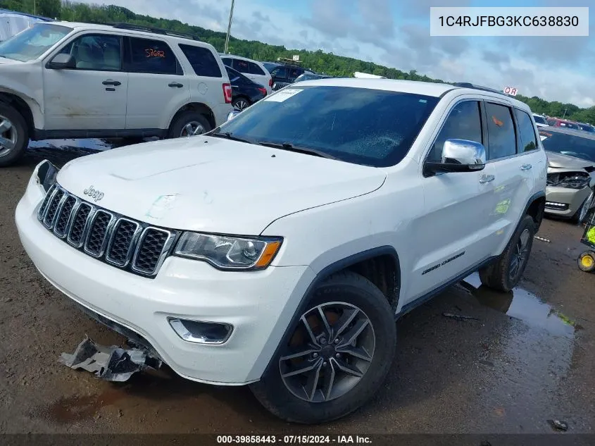 2019 Jeep Grand Cherokee Limited 4X4 VIN: 1C4RJFBG3KC638830 Lot: 39858443