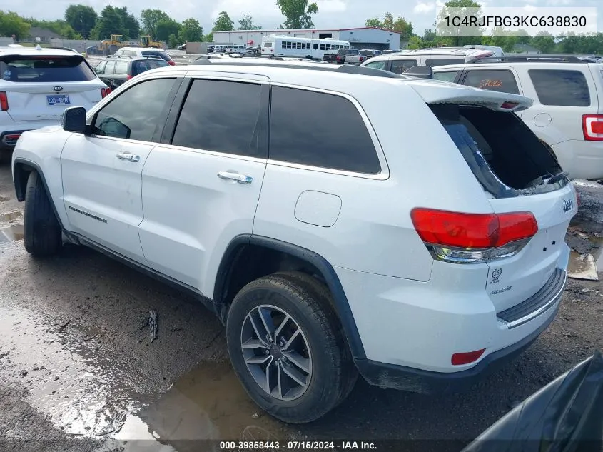 2019 Jeep Grand Cherokee Limited 4X4 VIN: 1C4RJFBG3KC638830 Lot: 39858443