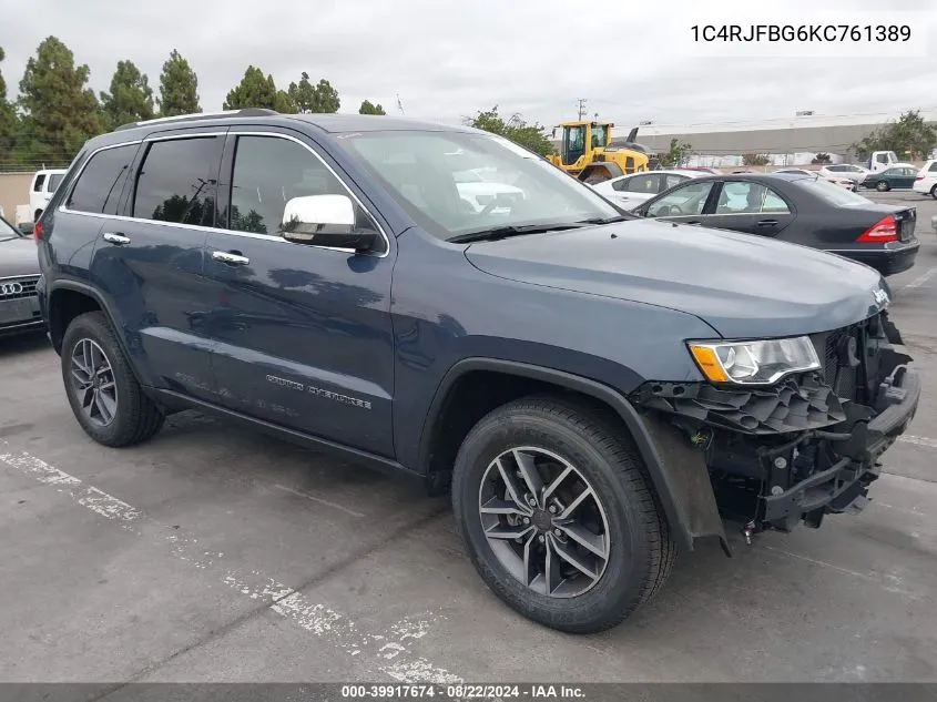 2019 Jeep Grand Cherokee Limited 4X4 VIN: 1C4RJFBG6KC761389 Lot: 39917674