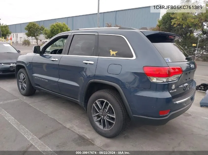 2019 Jeep Grand Cherokee Limited 4X4 VIN: 1C4RJFBG6KC761389 Lot: 39917674