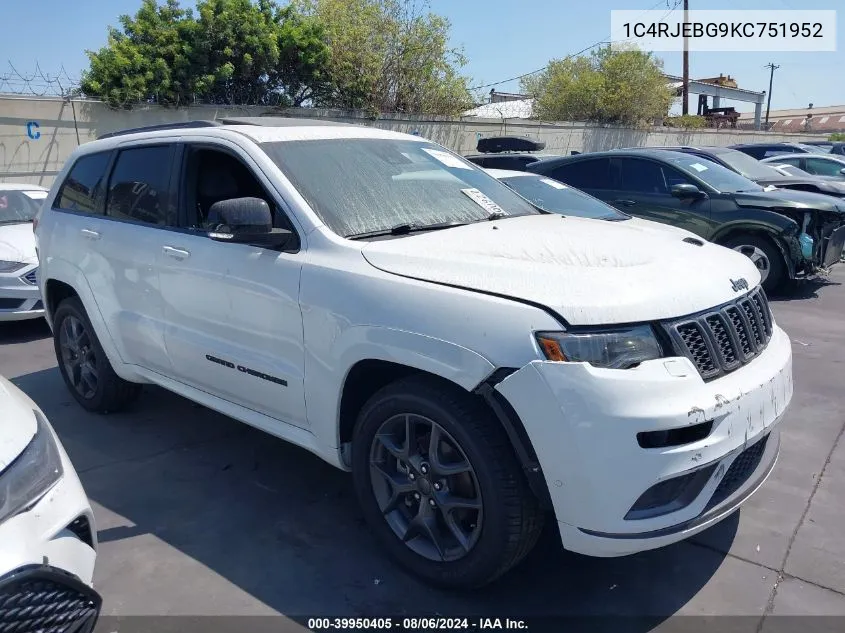 2019 Jeep Grand Cherokee Limited VIN: 1C4RJEBG9KC751952 Lot: 39950405