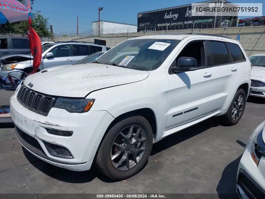 2019 Jeep Grand Cherokee Limited VIN: 1C4RJEBG9KC751952 Lot: 39950405