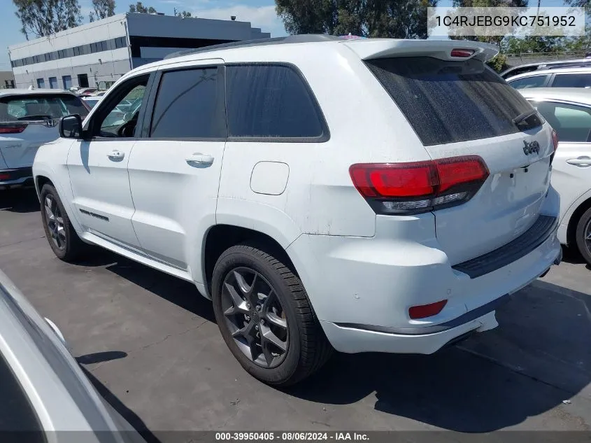 2019 Jeep Grand Cherokee Limited VIN: 1C4RJEBG9KC751952 Lot: 39950405