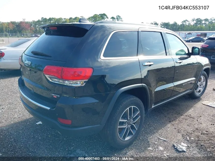 2019 Jeep Grand Cherokee Limited 4X4 VIN: 1C4RJFBG4KC553107 Lot: 40007483