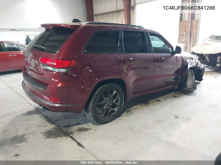 2019 Jeep Grand Cherokee Limited X 4X4 VIN: 1C4RJFBG6KC841288 Lot: 40014422