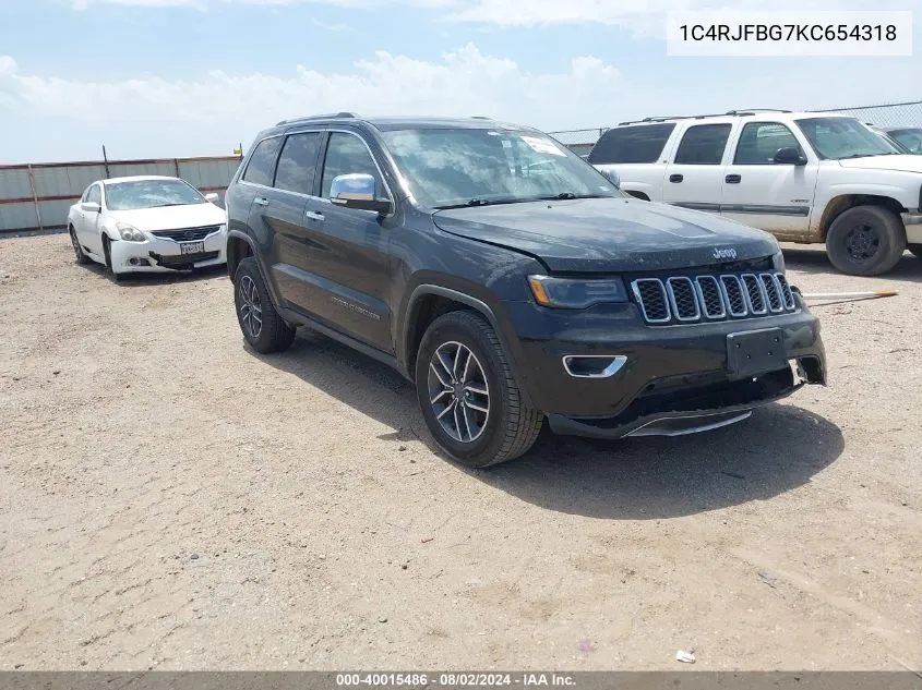 2019 Jeep Grand Cherokee Limited 4X4 VIN: 1C4RJFBG7KC654318 Lot: 40015486