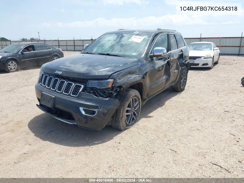 1C4RJFBG7KC654318 2019 Jeep Grand Cherokee Limited 4X4