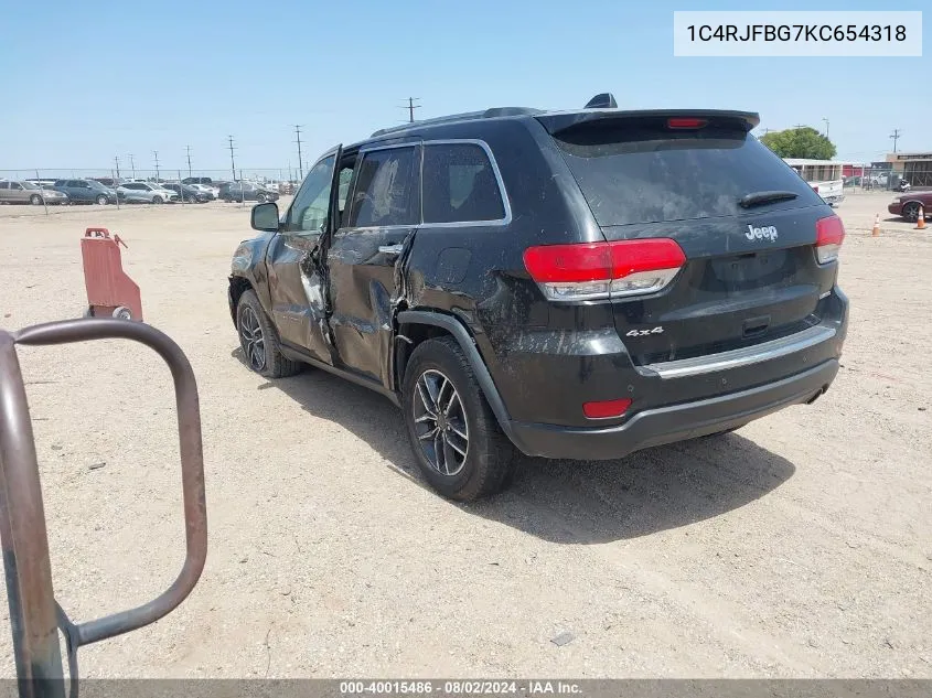 2019 Jeep Grand Cherokee Limited 4X4 VIN: 1C4RJFBG7KC654318 Lot: 40015486