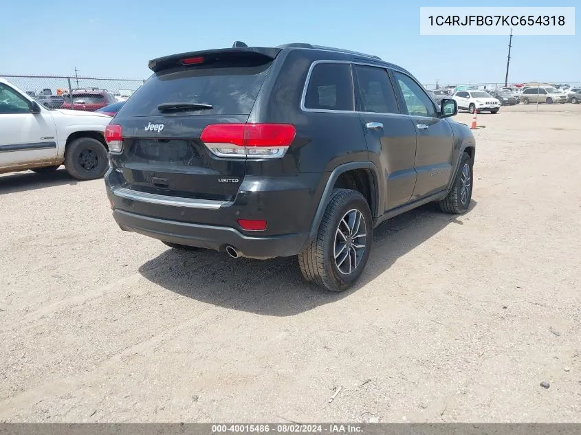 1C4RJFBG7KC654318 2019 Jeep Grand Cherokee Limited 4X4