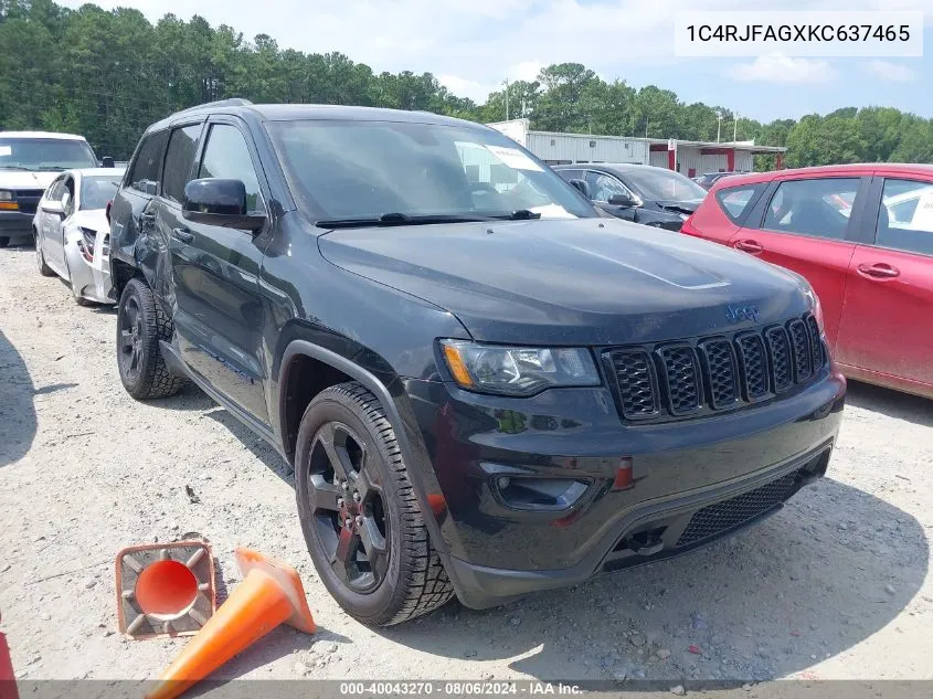 2019 Jeep Grand Cherokee Upland 4X4 VIN: 1C4RJFAGXKC637465 Lot: 40043270