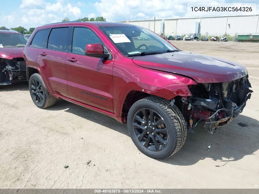 2019 Jeep Grand Cherokee Altitude 4X4 VIN: 1C4RJFAG3KC564326 Lot: 40103575