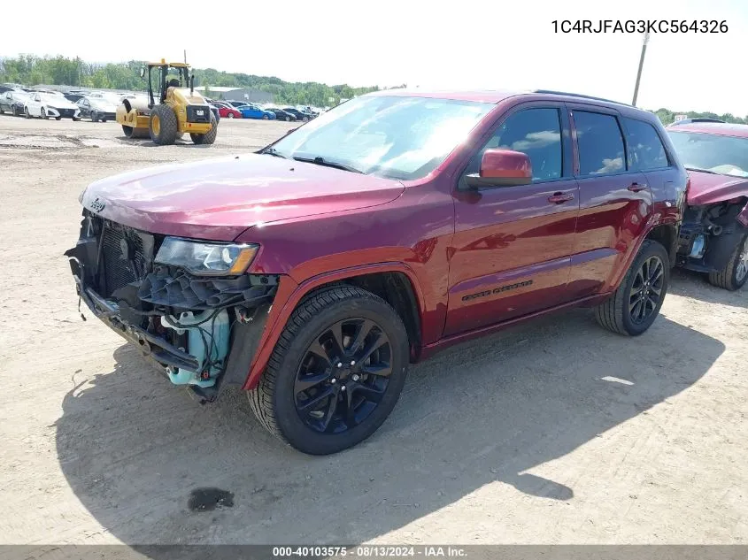 2019 Jeep Grand Cherokee Altitude 4X4 VIN: 1C4RJFAG3KC564326 Lot: 40103575