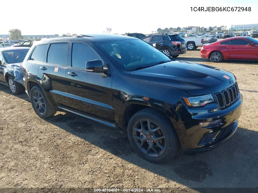 2019 Jeep Grand Cherokee Limited X 4X2 VIN: 1C4RJEBG6KC672948 Lot: 40104001