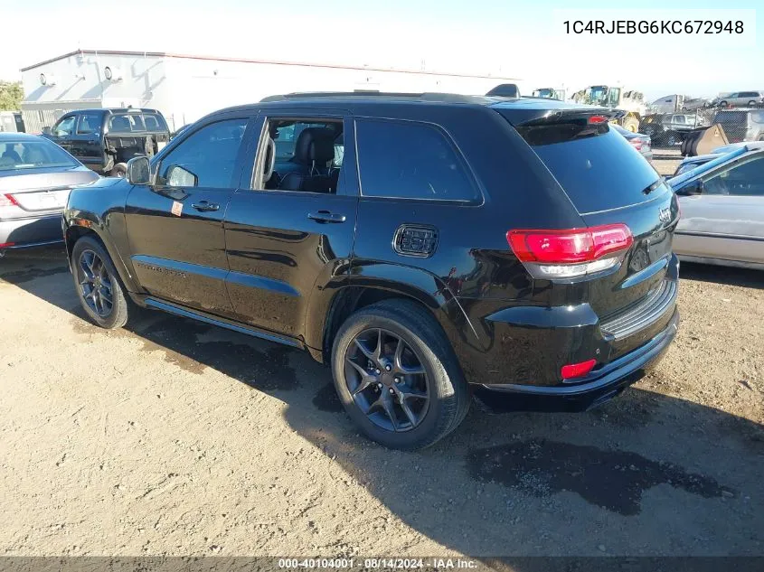 2019 Jeep Grand Cherokee Limited X 4X2 VIN: 1C4RJEBG6KC672948 Lot: 40104001