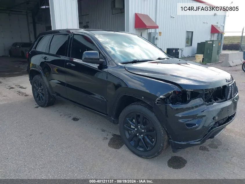 2019 Jeep Grand Cherokee Altitude 4X4 VIN: 1C4RJFAG3KC750805 Lot: 40121137