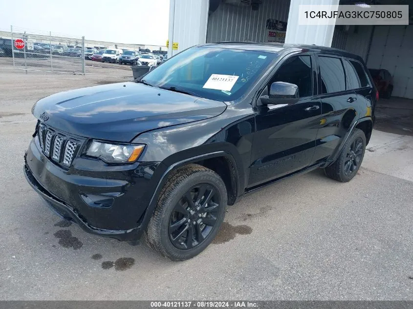 2019 Jeep Grand Cherokee Altitude 4X4 VIN: 1C4RJFAG3KC750805 Lot: 40121137