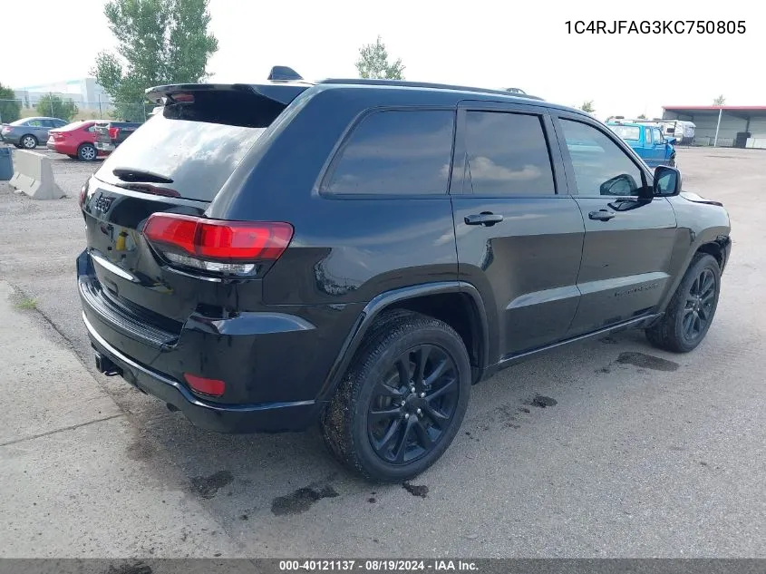 1C4RJFAG3KC750805 2019 Jeep Grand Cherokee Altitude 4X4