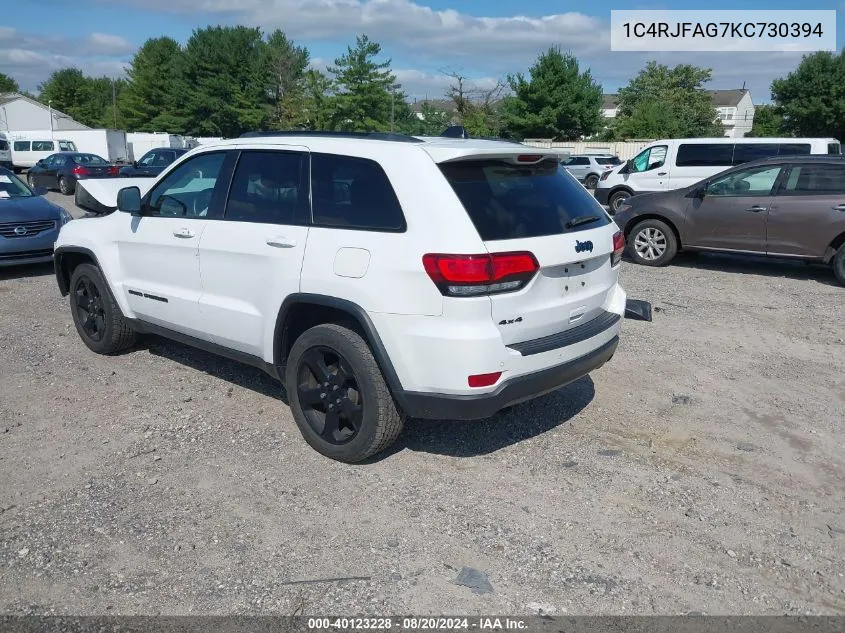 2019 Jeep Grand Cherokee Laredo VIN: 1C4RJFAG7KC730394 Lot: 40123228