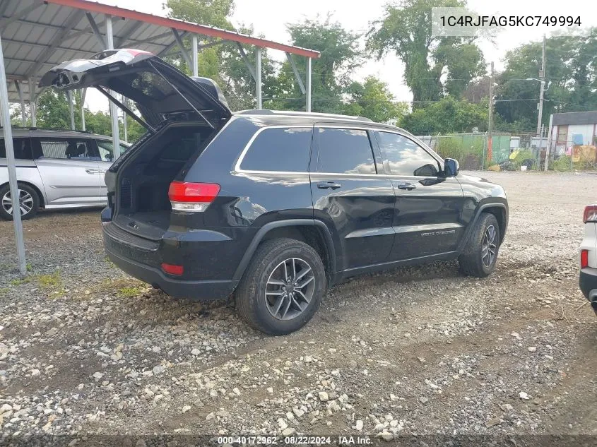 1C4RJFAG5KC749994 2019 Jeep Grand Cherokee Laredo E 4X4