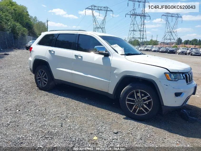 2019 Jeep Grand Cherokee Limited 4X4 VIN: 1C4RJFBG0KC620043 Lot: 40187952