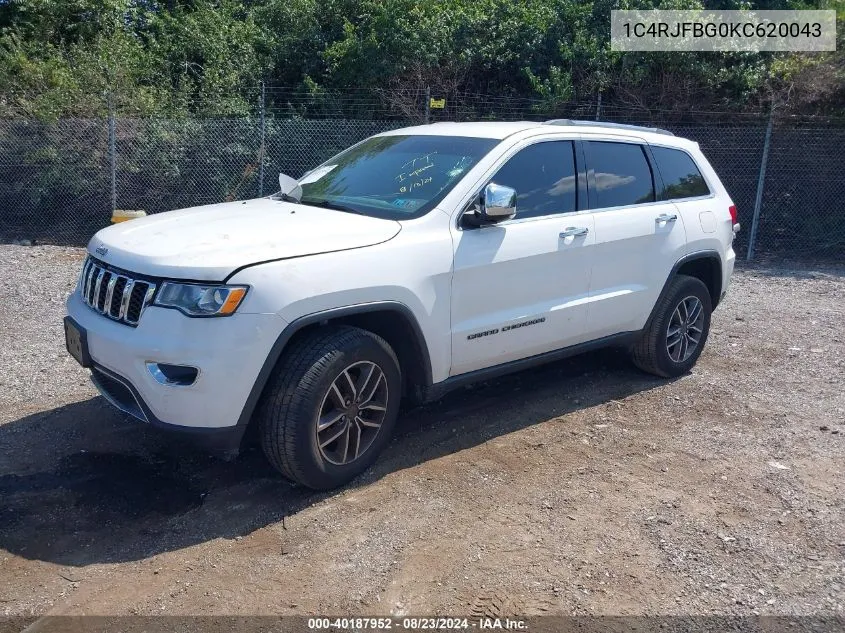 1C4RJFBG0KC620043 2019 Jeep Grand Cherokee Limited 4X4