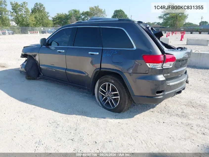 1C4RJFBG0KC831355 2019 Jeep Grand Cherokee Limited 4X4