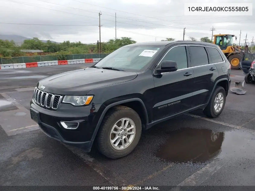 2019 Jeep Grand Cherokee Laredo 4X2 VIN: 1C4RJEAG0KC555805 Lot: 40199756