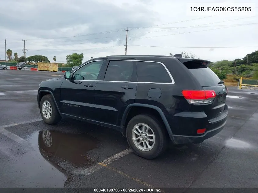 2019 Jeep Grand Cherokee Laredo 4X2 VIN: 1C4RJEAG0KC555805 Lot: 40199756