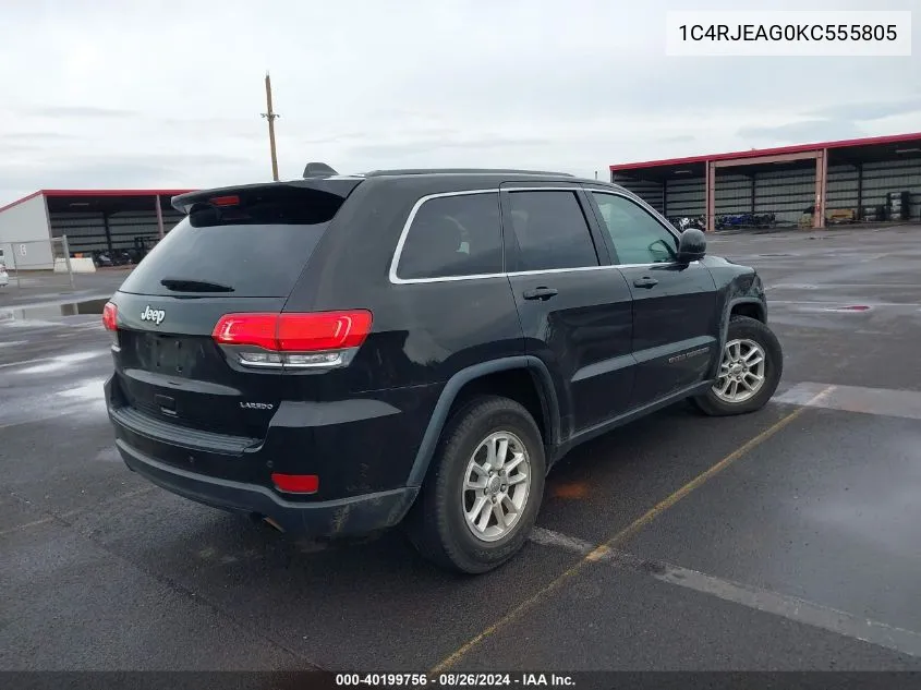 2019 Jeep Grand Cherokee Laredo 4X2 VIN: 1C4RJEAG0KC555805 Lot: 40199756