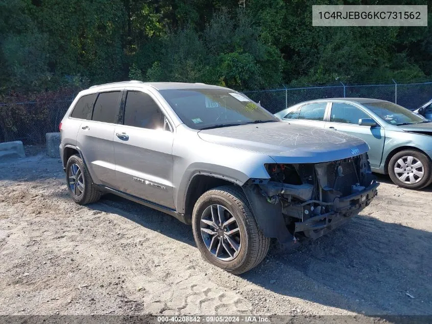 2019 Jeep Grand Cherokee Limited 4X2 VIN: 1C4RJEBG6KC731562 Lot: 40208842