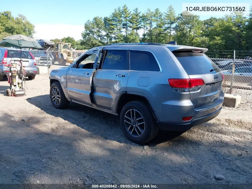 2019 Jeep Grand Cherokee Limited 4X2 VIN: 1C4RJEBG6KC731562 Lot: 40208842