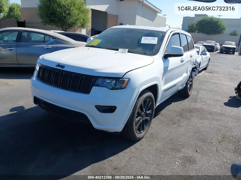 2019 Jeep Grand Cherokee Altitude 4X2 VIN: 1C4RJEAG5KC732316 Lot: 40212380