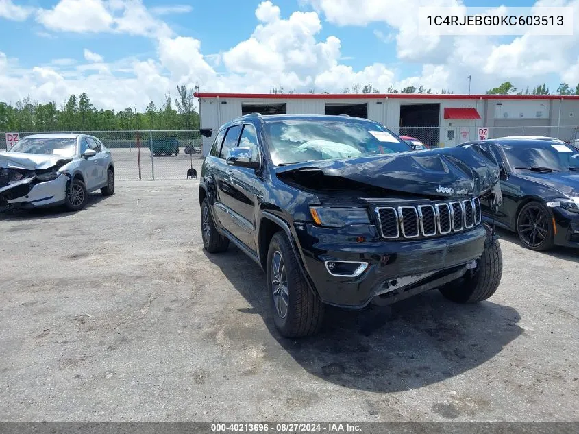 2019 Jeep Grand Cherokee Limited 4X2 VIN: 1C4RJEBG0KC603513 Lot: 40213696