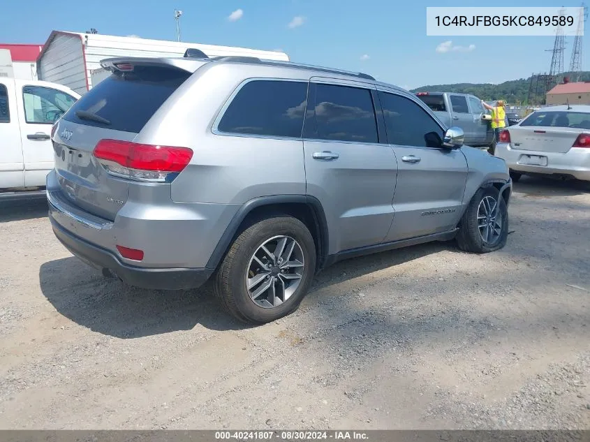 1C4RJFBG5KC849589 2019 Jeep Grand Cherokee Limited 4X4