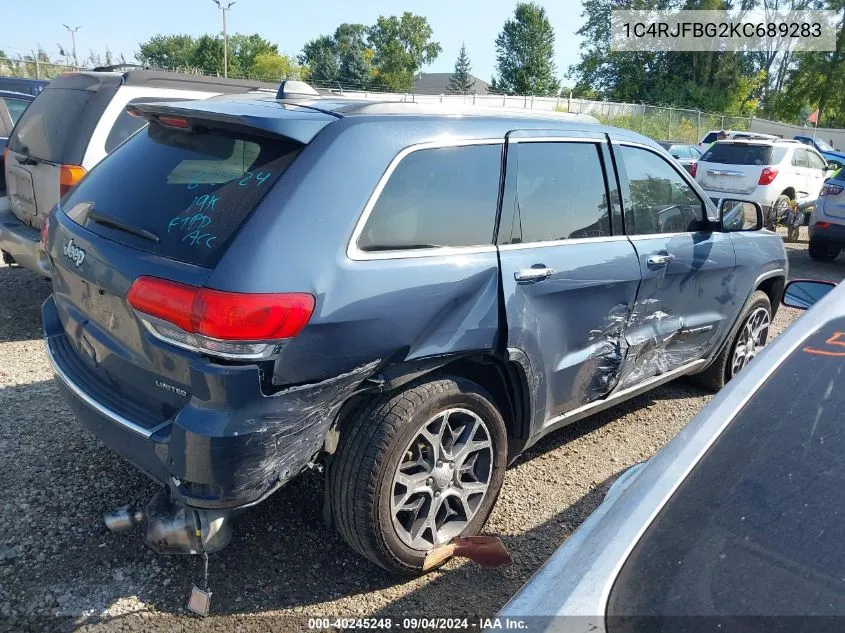 2019 Jeep Grand Cherokee Limited VIN: 1C4RJFBG2KC689283 Lot: 40245248