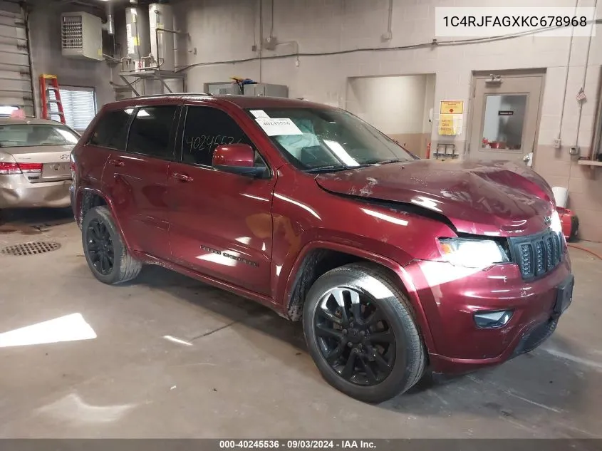 2019 Jeep Grand Cherokee Altitude 4X4 VIN: 1C4RJFAGXKC678968 Lot: 40245536