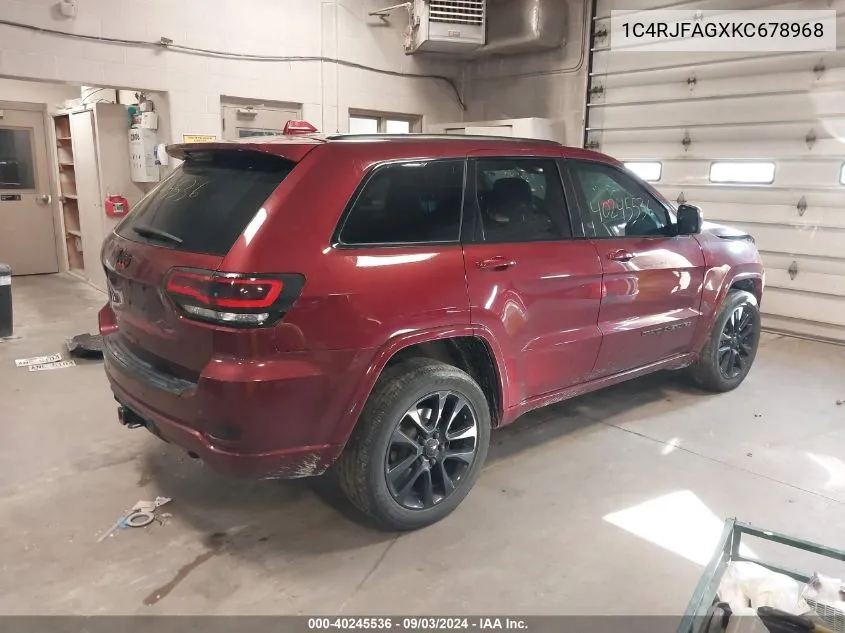 2019 Jeep Grand Cherokee Altitude 4X4 VIN: 1C4RJFAGXKC678968 Lot: 40245536