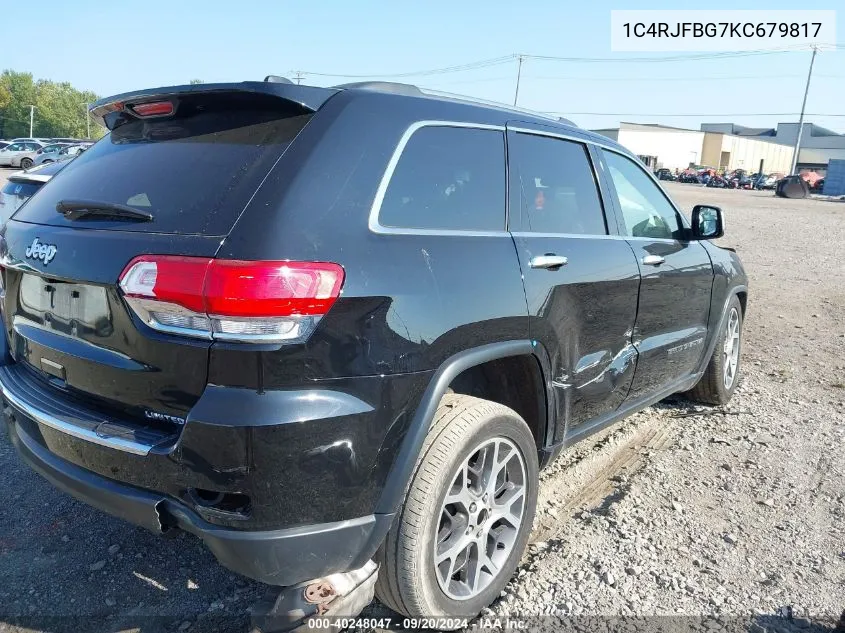 2019 Jeep Grand Cherokee Limited 4X4 VIN: 1C4RJFBG7KC679817 Lot: 40248047