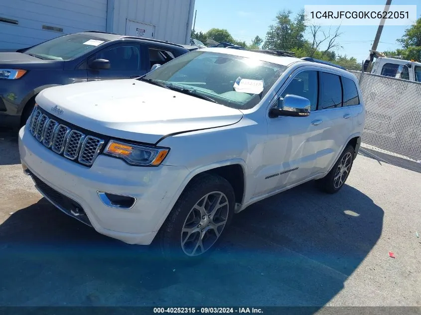 2019 Jeep Grand Cherokee Overland 4X4 VIN: 1C4RJFCG0KC622051 Lot: 40252315