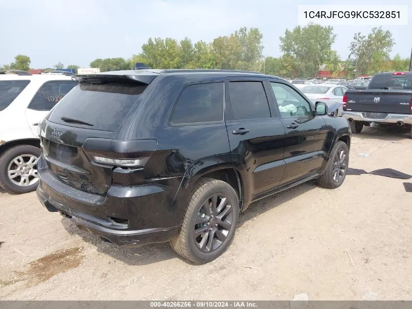 2019 Jeep Grand Cherokee Overland VIN: 1C4RJFCG9KC532851 Lot: 40266256