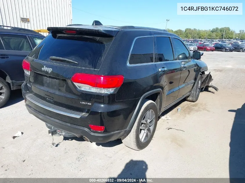 2019 Jeep Grand Cherokee Limited 4X4 VIN: 1C4RJFBG1KC746072 Lot: 40266832