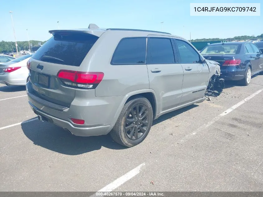 2019 Jeep Grand Cherokee Altitude 4X4 VIN: 1C4RJFAG9KC709742 Lot: 40267570