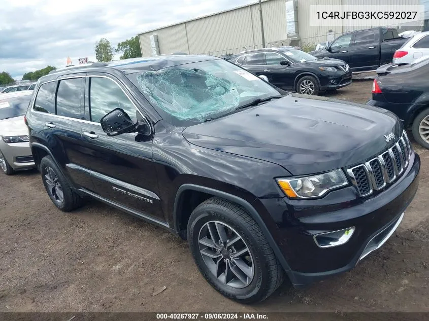 2019 Jeep Grand Cherokee Limited 4X4 VIN: 1C4RJFBG3KC592027 Lot: 40267927