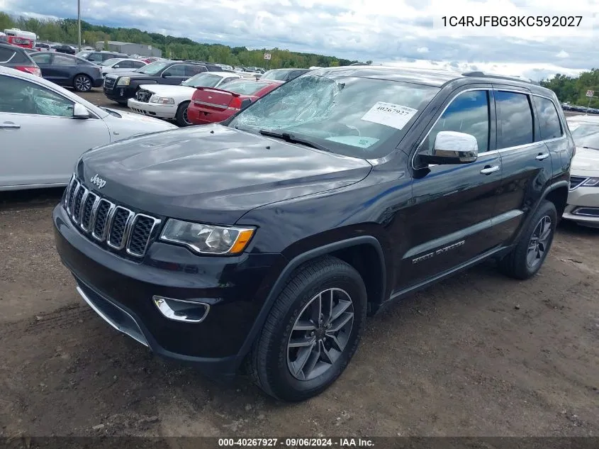 2019 Jeep Grand Cherokee Limited 4X4 VIN: 1C4RJFBG3KC592027 Lot: 40267927