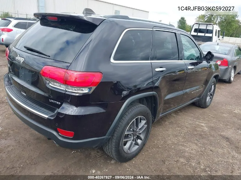 2019 Jeep Grand Cherokee Limited 4X4 VIN: 1C4RJFBG3KC592027 Lot: 40267927