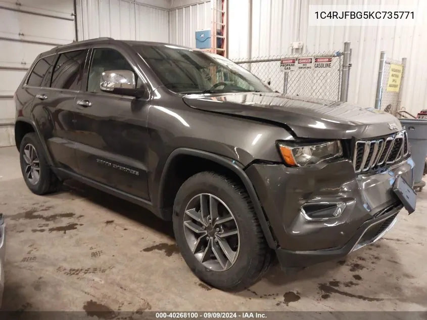 2019 Jeep Grand Cherokee Limited 4X4 VIN: 1C4RJFBG5KC735771 Lot: 40268100