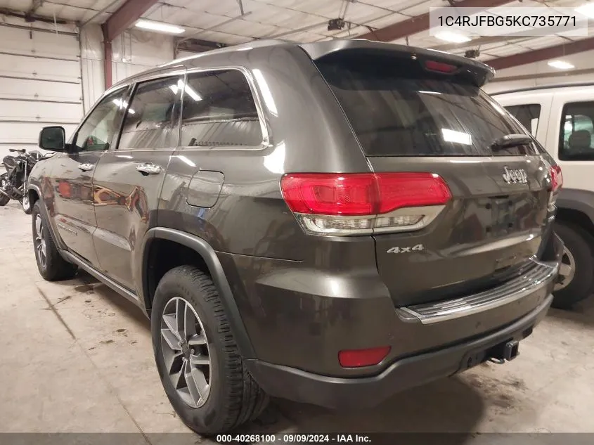 2019 Jeep Grand Cherokee Limited 4X4 VIN: 1C4RJFBG5KC735771 Lot: 40268100