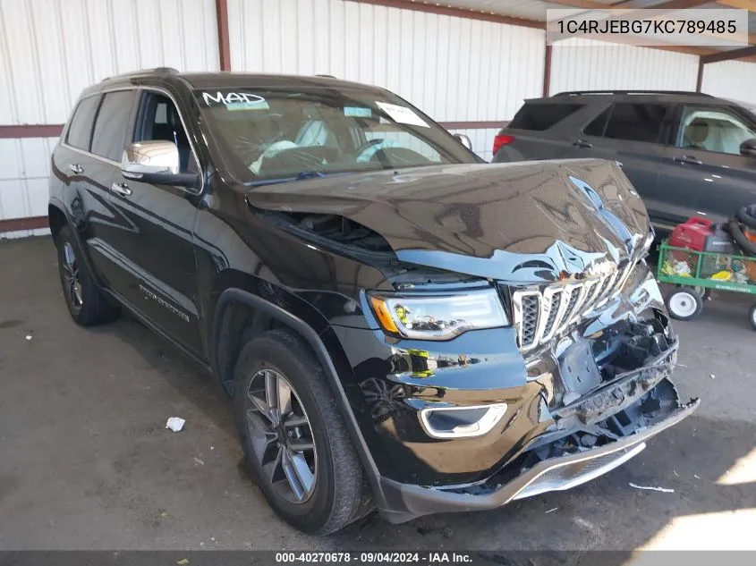 2019 Jeep Grand Cherokee Limited 4X2 VIN: 1C4RJEBG7KC789485 Lot: 40270678