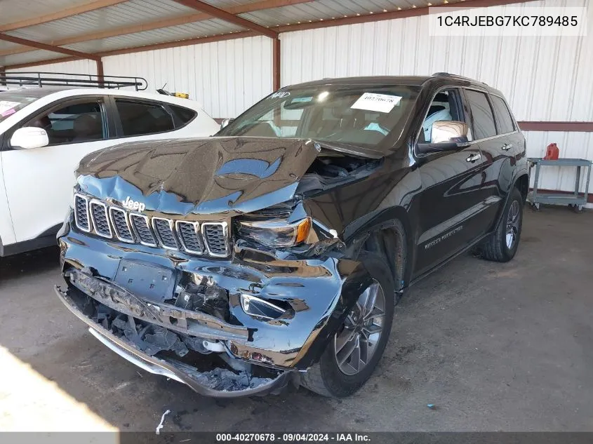 1C4RJEBG7KC789485 2019 Jeep Grand Cherokee Limited 4X2