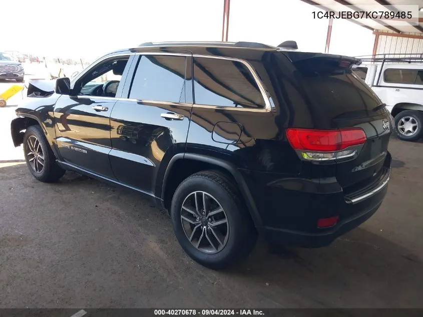 2019 Jeep Grand Cherokee Limited 4X2 VIN: 1C4RJEBG7KC789485 Lot: 40270678